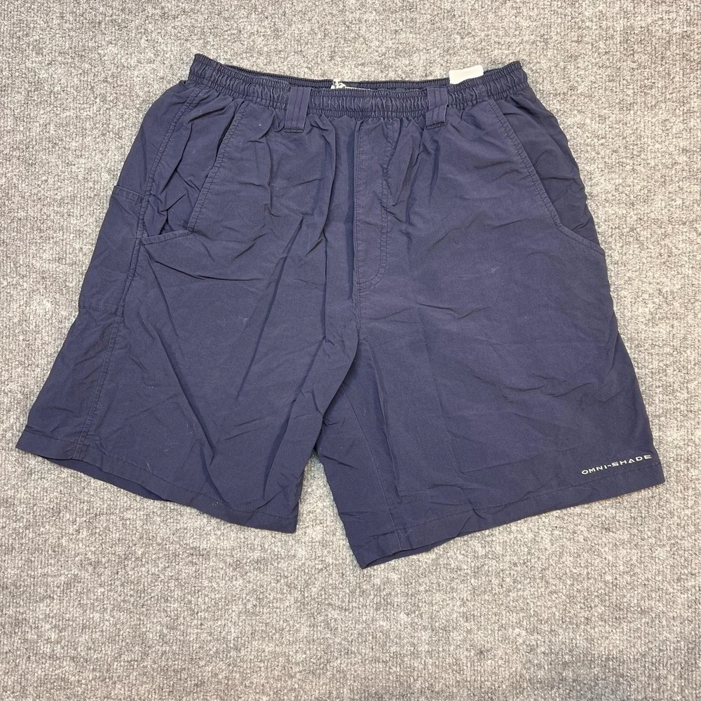 Columbia Shorts Mens Small Blue Omni-Shade PFG Swim Trunks Quick Dry